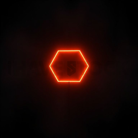 Geometric Minimal Neon Shape Orange Fire Glow 2025 – 8K Minimal Black UI Mockup