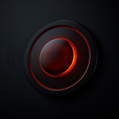 Matte Black CTA Button 3D Orange Fire Glow 2025 – 8K Minimal Black UI Mockup