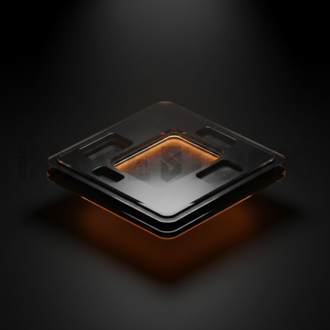 Dark Neumorphic Card Layout Amber Glow 2025 – 8K Minimal Black UI Mockup