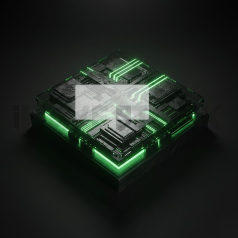 Cyberpunk Terminal Interface Block Green Neon Glow 2025 – 8K Minimal Black UI Mockup