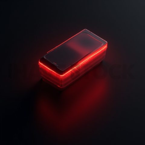 AI Core Holographic Element Red Glow 2025 – 8K Minimal Black UI Mockup