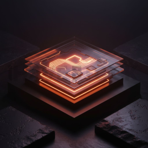 Cinematic Neon UI Component Orange Fire Glow 2025 – 8K Minimal Black UI Mockup