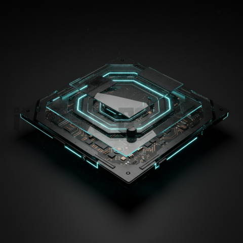 Dark Tech Panel Overlay Cyan Glow 2025 – 8K Minimal Black UI Mockup