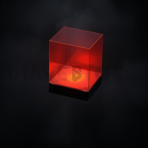 Floating Abstract UI Container Orange Fire Glow 2025 – 8K Minimal Black UI Mockup