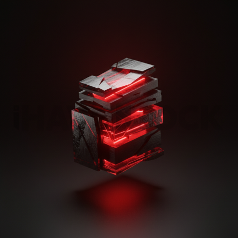 Floating Abstract UI Container Red Glow 2025 – 8K Minimal Black UI Mockup