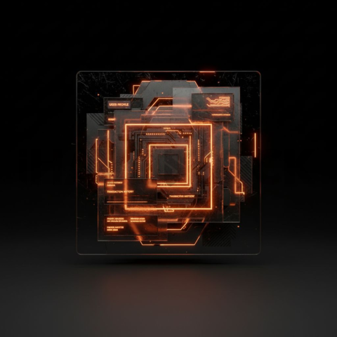 Futuristic Dark App Screen Orange Fire Glow 2025 – 8K Minimal Black UI Mockup