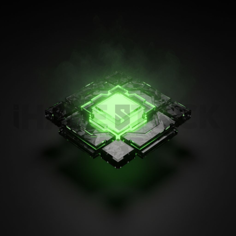 Futuristic Shader Based Icon Green Neon Glow 2025 – 8K Minimal Black UI Mockup