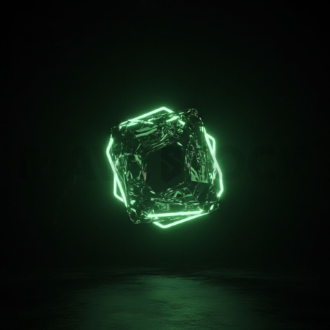 Geometric Minimal Neon Shape Green Neon Glow 2025 – 8K Minimal Black UI Mockup