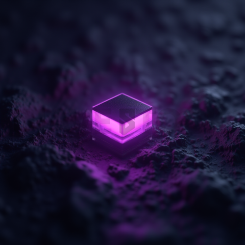Futuristic Shader Based Icon Purple Glow 2025 – 8K Minimal Black UI Mockup