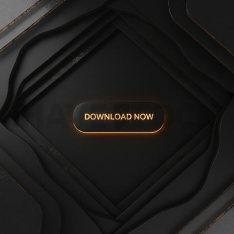Matte Black CTA Button 3D Amber Glow 2025 – 8K Minimal Black UI Mockup