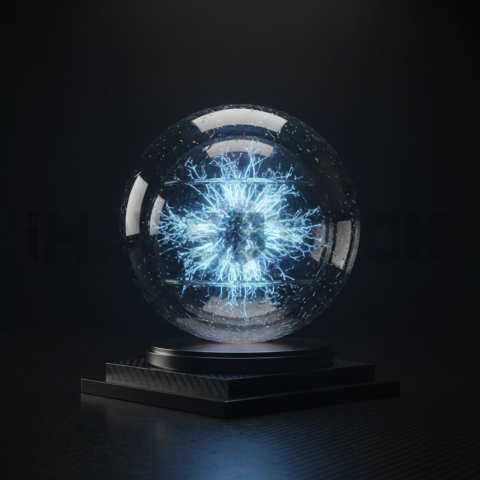 Neon Energy Core Render Blue Electric Glow 2025 – 8K Minimal Black UI Mockup