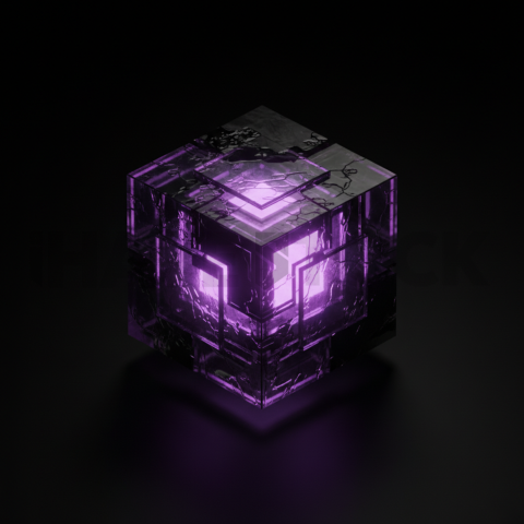 Neon Energy Core Render Purple Glow 2025 – 8K Minimal Black UI Mockup