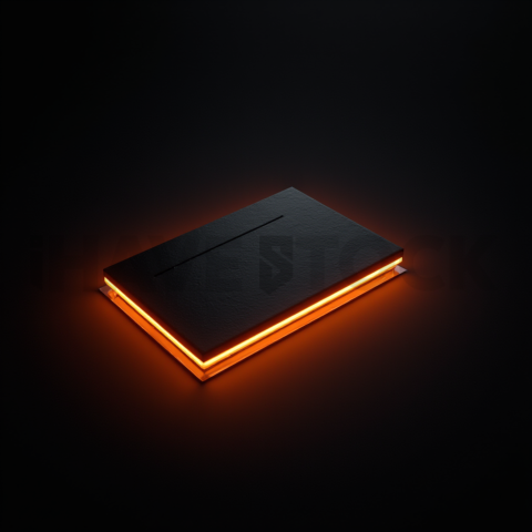 Premium Dark Mode Widget Orange Fire Glow 2025 – 8K Minimal Black UI Mockup