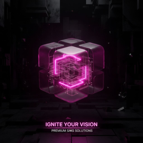 Premium Dark SaaS Hero Block Magenta Glow 2025 – 8K Minimal Black UI Mockup