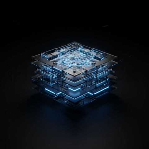 Advanced Data Graph UI Render Blue Electric Glow 2025 – 8K Minimal Black UI Mockup