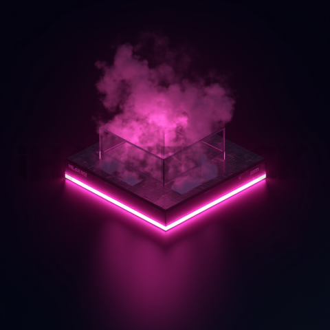 Advanced Data Graph UI Render Magenta Glow 2025 – 8K Minimal Black UI Mockup