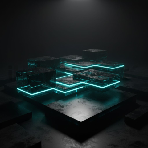Advanced Data Graph UI Render Cyan Glow 2025 – 8K Minimal Black UI Mockup