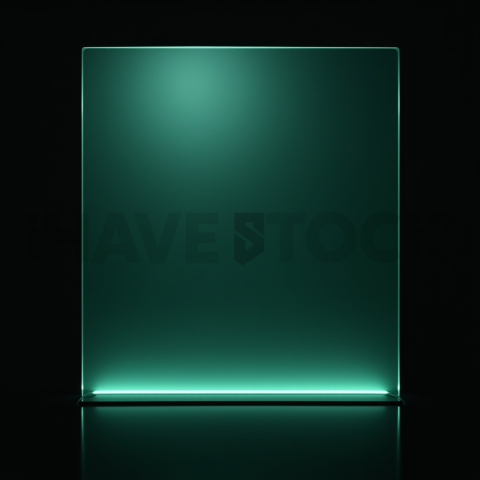 Minimal Frosted Window Element Emerald Subtle Glow Dark Glassmorphism Element 2025 – 8K