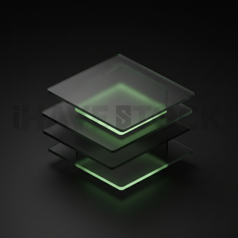 Translucent Glass Overlay Green Neon Subtle Glow Dark Glassmorphism Element 2025 – 8K