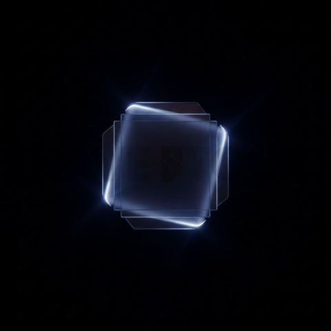 Blurred Glass Widget Blue Electric Subtle Glow Dark Glassmorphism Element 2025 – 8K