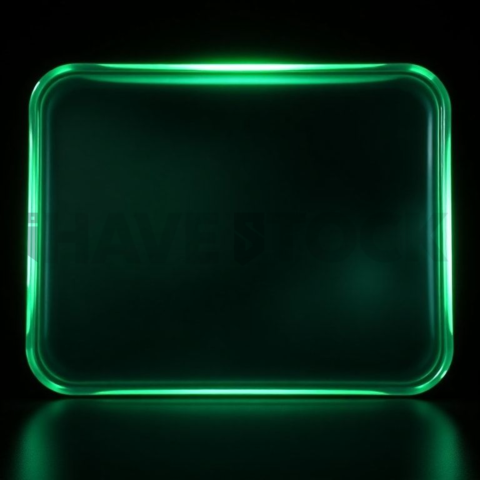 Blurred Glass Widget Green Neon Strong Glow Dark Glassmorphism Element 2025 – 8K