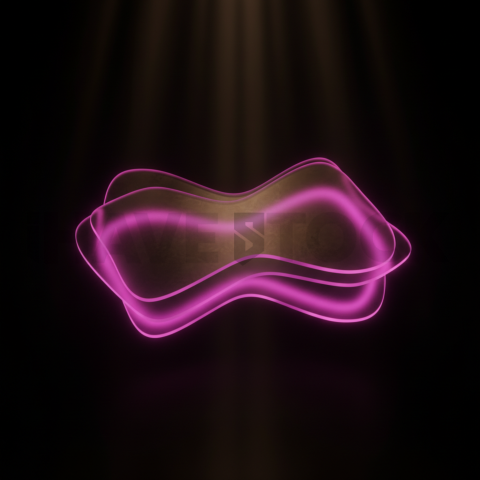 Blurred Glass Widget Magenta Strong Glow Dark Glassmorphism Element 2025 – 8K