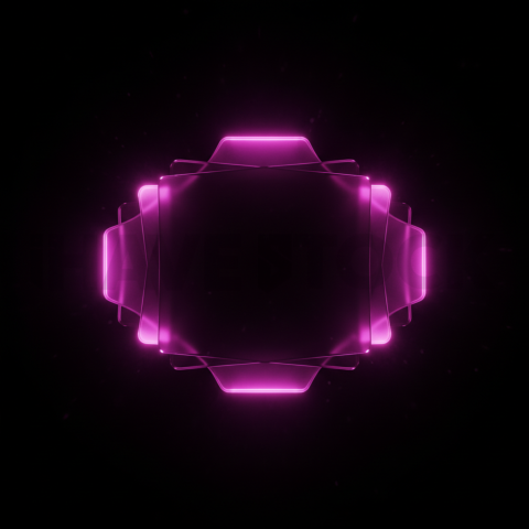 Blurred Glass Widget Magenta Ultra Glow Dark Glassmorphism Element 2025 – 8K