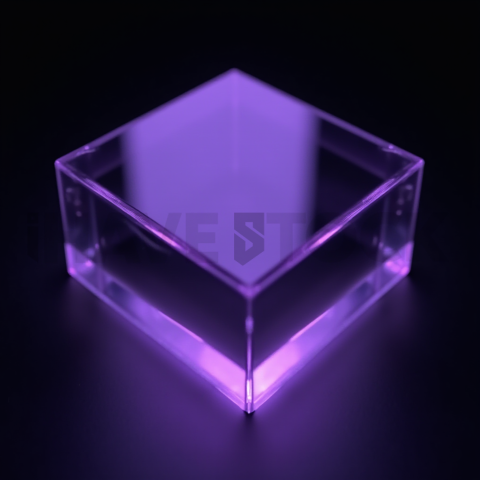 Blurred Glass Widget Purple Ultra Glow Dark Glassmorphism Element 2025 – 8K