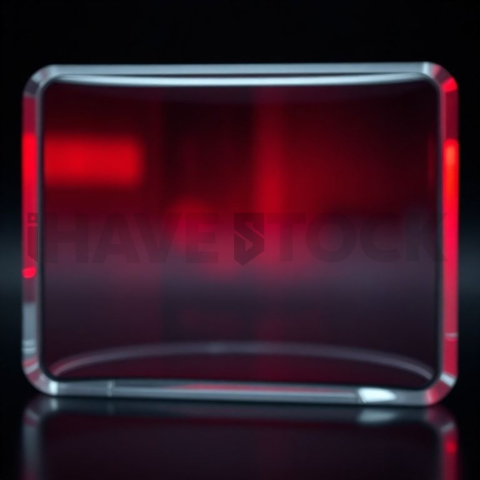 Blurred Glass Widget Red Neon Medium Glow Dark Glassmorphism Element 2025 – 8K