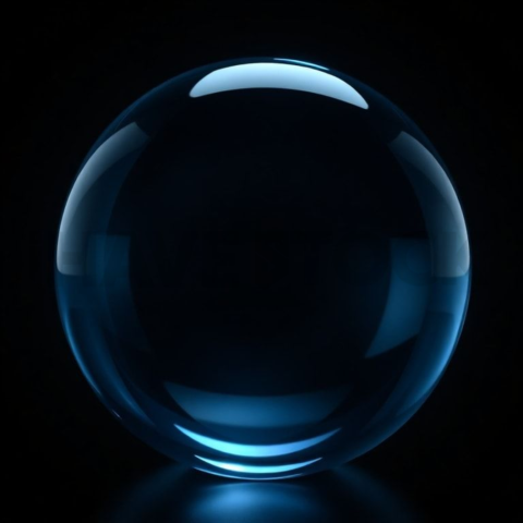 Circular Glass Orb Cyan Ultra Glow Dark Glassmorphism Element 2025 – 8K