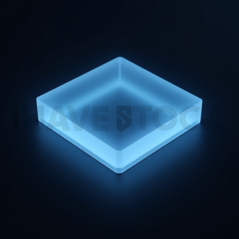 Frosted Glass Button Blue Electric Medium Glow Dark Glassmorphism Element 2025 – 8K