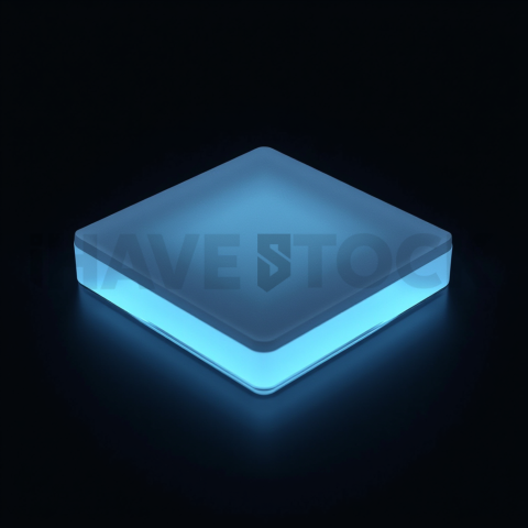 Frosted Glass Button Cyan Ultra Glow Dark Glassmorphism Element 2025 – 8K