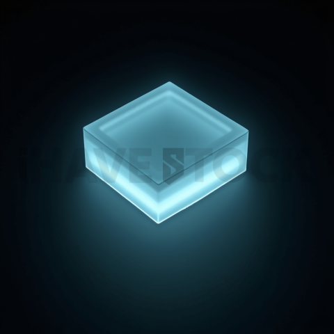 Frosted Glass Button Cyan Subtle Glow Dark Glassmorphism Element 2025 – 8K