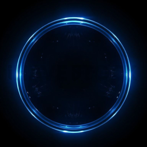 Glass Highlight Badge Blue Electric Strong Glow Dark Glassmorphism Element 2025 – 8K