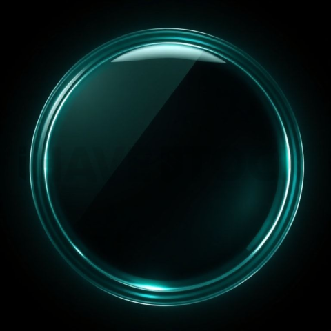 Glass Highlight Badge Emerald Strong Glow Dark Glassmorphism Element 2025 – 8K