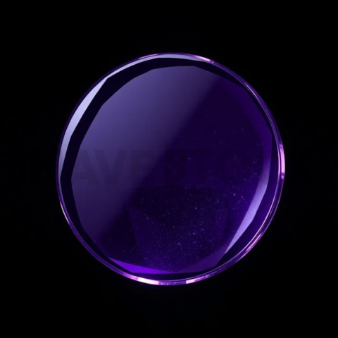 Glass Highlight Badge Purple Medium Glow Dark Glassmorphism Element 2025 – 8K