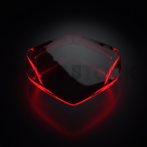 Glass Highlight Badge Red Neon Subtle Glow Dark Glassmorphism Element 2025 – 8K