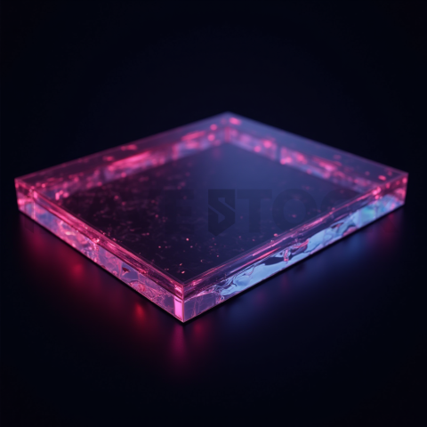 Glass Panel Card Magenta Strong Glow Dark Glassmorphism Element 2025 – 8K
