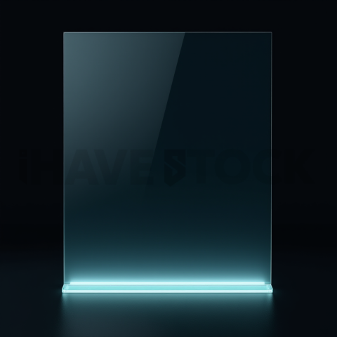 Glass Panel Divider Cyan Medium Glow Dark Glassmorphism Element 2025 – 8K