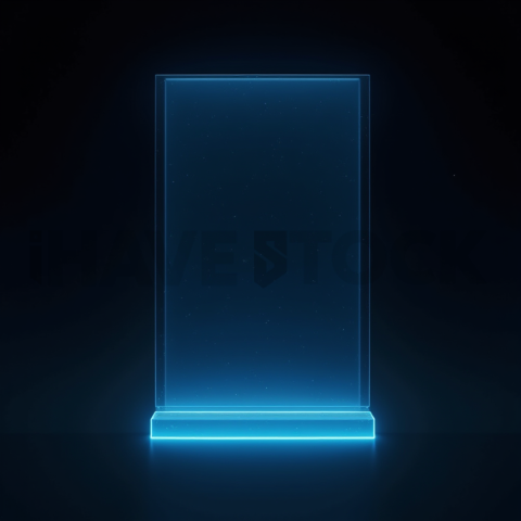 Glass Panel Divider Blue Electric Medium Glow Dark Glassmorphism Element 2025 – 8K