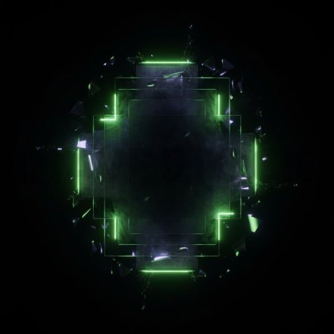 Glass Panel Divider Green Neon Strong Glow Dark Glassmorphism Element 2025 – 8K