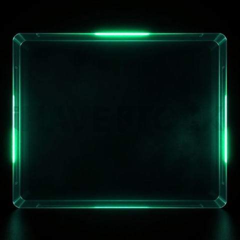 Glass Panel Divider Green Neon Subtle Glow Dark Glassmorphism Element 2025 – 8K