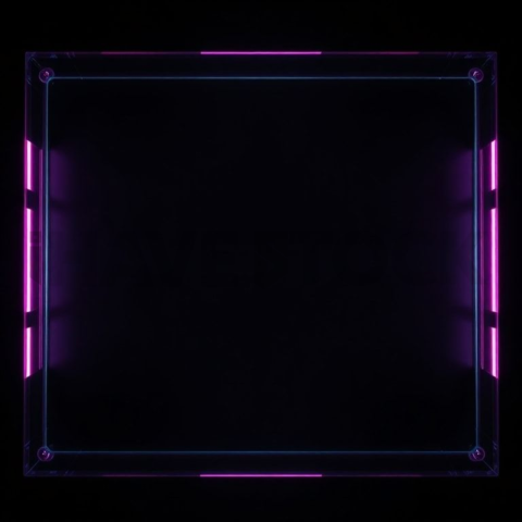 Glass Panel Frame Magenta Medium Glow Dark Glassmorphism Element 2025 – 8K