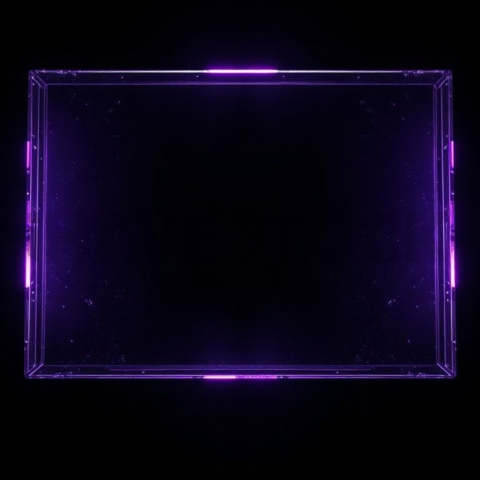 Glass Panel Frame Purple Ultra Glow Dark Glassmorphism Element 2025 – 8K
