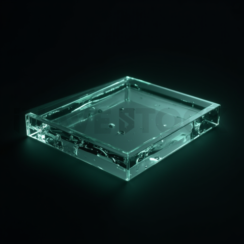 Glassy 3D Plate Emerald Subtle Glow Dark Glassmorphism Element 2025 – 8K
