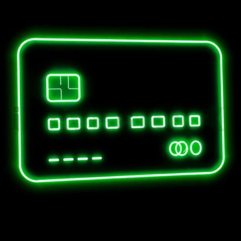 Credit Card Payment Icon Green Neon Ultra Intense Glow Dark Line Icon 2025 – 8K