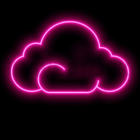 Cloud Sync Icon Magenta Ultra Intense Glow Dark Line Icon 2025 – 8K