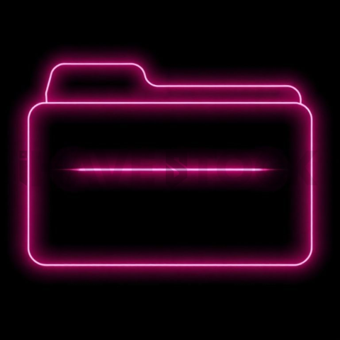 Folder Line Icon Magenta Strong Glow Dark Line Icon 2025 – 8K