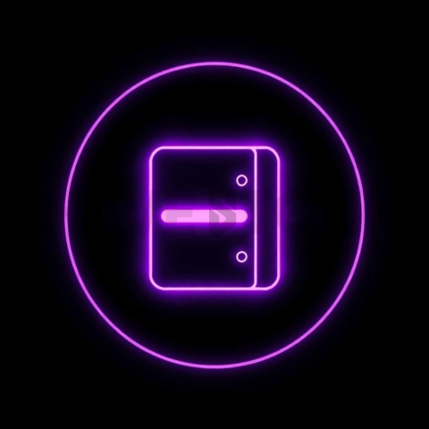 Data Server Icon Purple Strong Glow Dark Line Icon 2025 – 8K