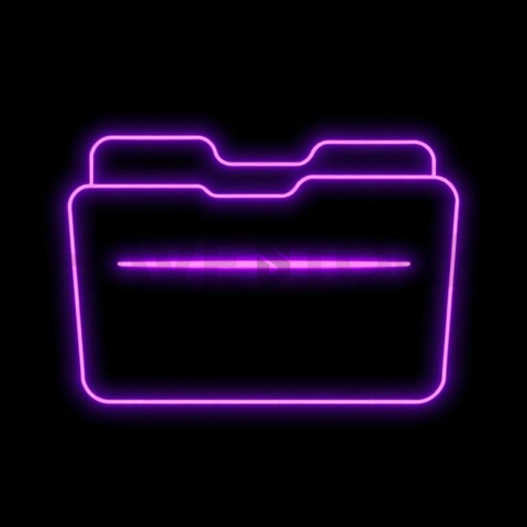 Folder Line Icon Purple Medium Glow Dark Line Icon 2025 – 8K